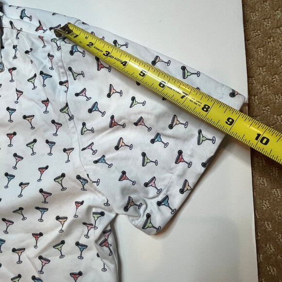 Stone Rose Margarita Graphic Print Short Sleeve Button Up Shirt SZ XL TG Polo - Picture 11 of 16